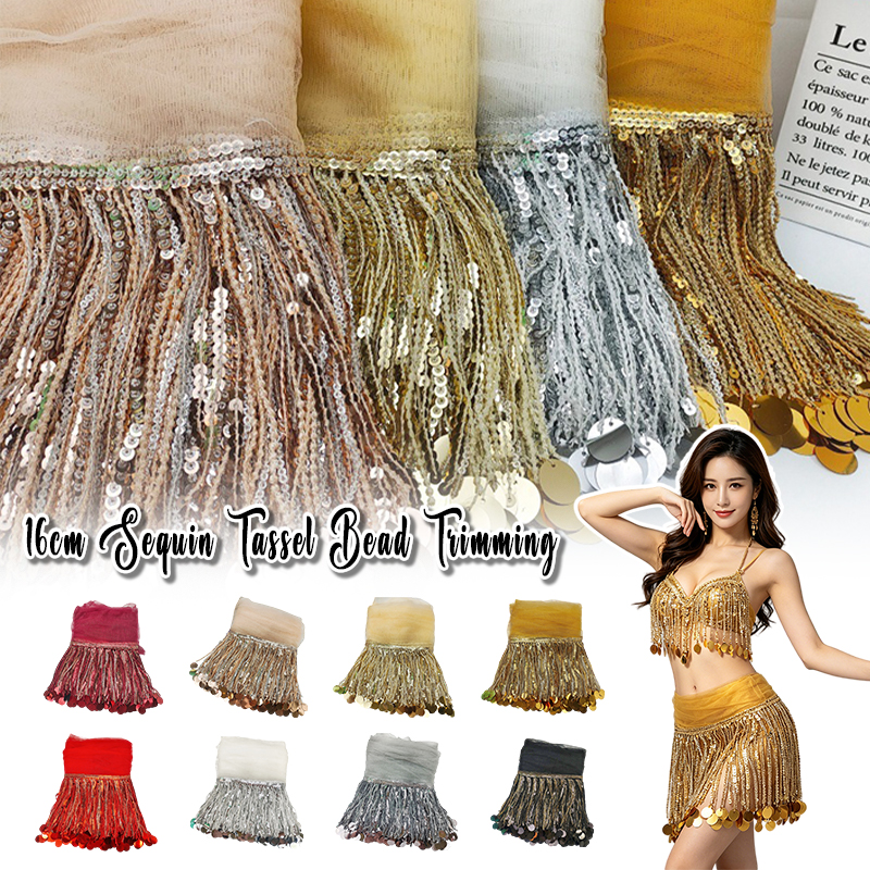 10 Yards Sequins Tassel Lace T - Tassel Fringe Trim reseña y precio