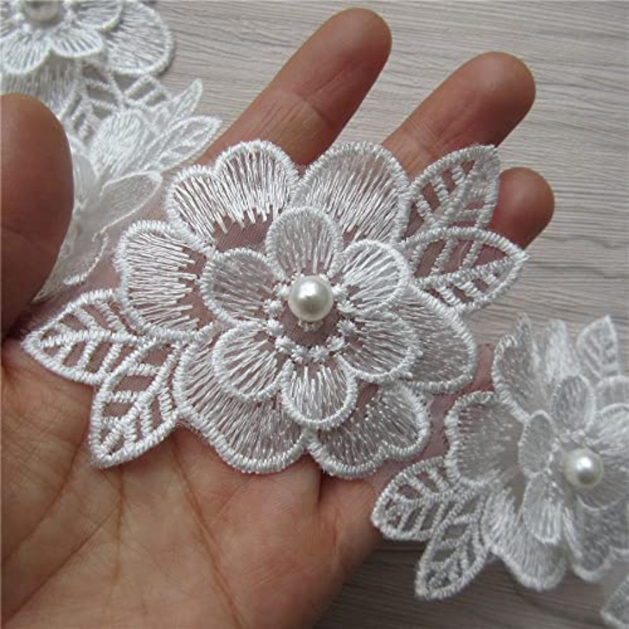 2 Yards 3D Flower Lace Trim Pe - Lace Ribbon Trim reseña y precio