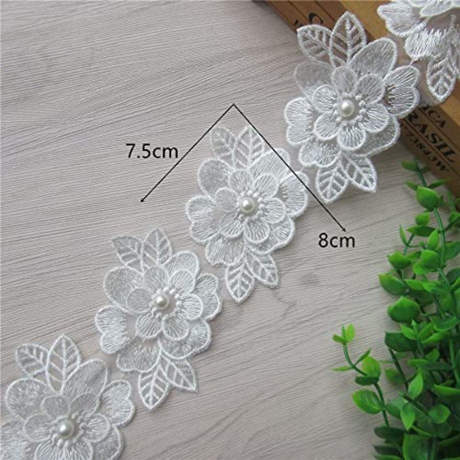 2 Yards 3D Flower Lace Trim Pe - Lace Ribbon Trim reseña y precio