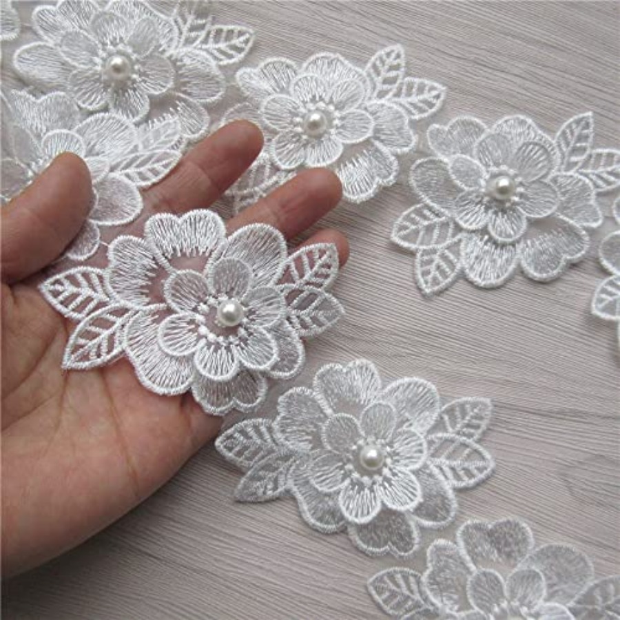 2 Yards 3D Flower Lace Trim Pe - Lace Ribbon Trim reseña y precio