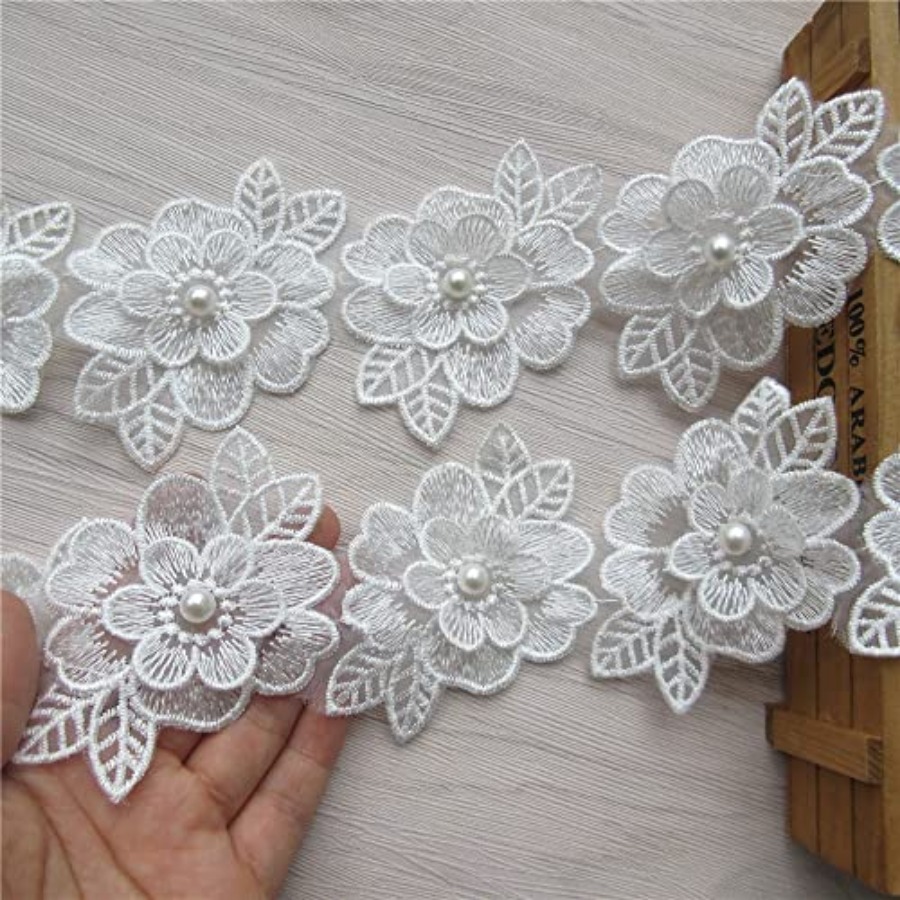 2 Yards 3D Flower Lace Trim Pe - Lace Ribbon Trim reseña y precio