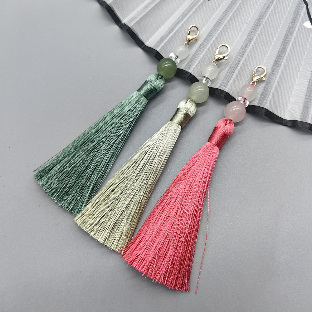 8cm Lobster Clasp Tassel Charm - Beaded Trim Fringe reseña y precio