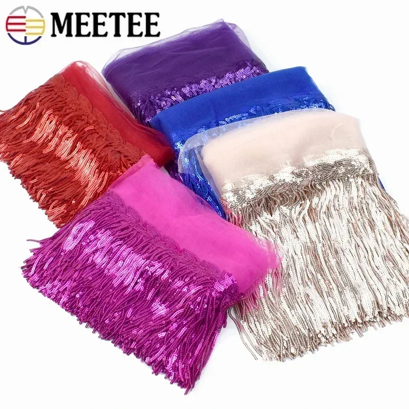 2/5/10Yards Sequin Embroidery  - Beaded Trim Fringe reseña y precio