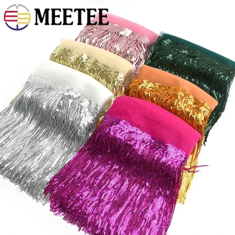 2/5/10Yards Sequin Embroidery  - Beaded Trim Fringe reseña y precio
