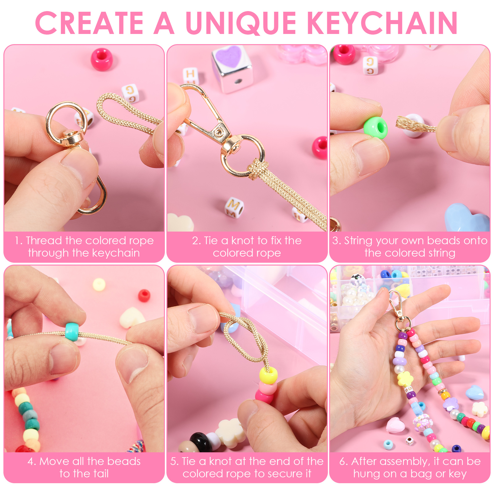 421PCS Beaded Keychain Making  - Embellishment Crafts reseña y precio