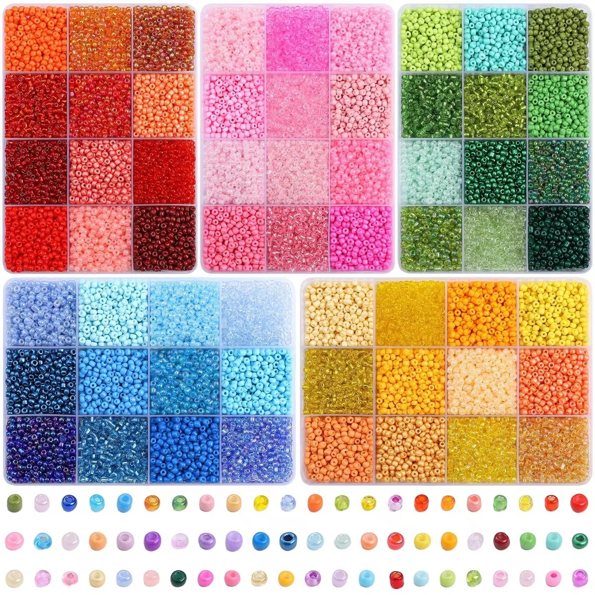 3600pcs 3mm Glass Seed Beads,  - Craft Embellishment Storage reseña y precio