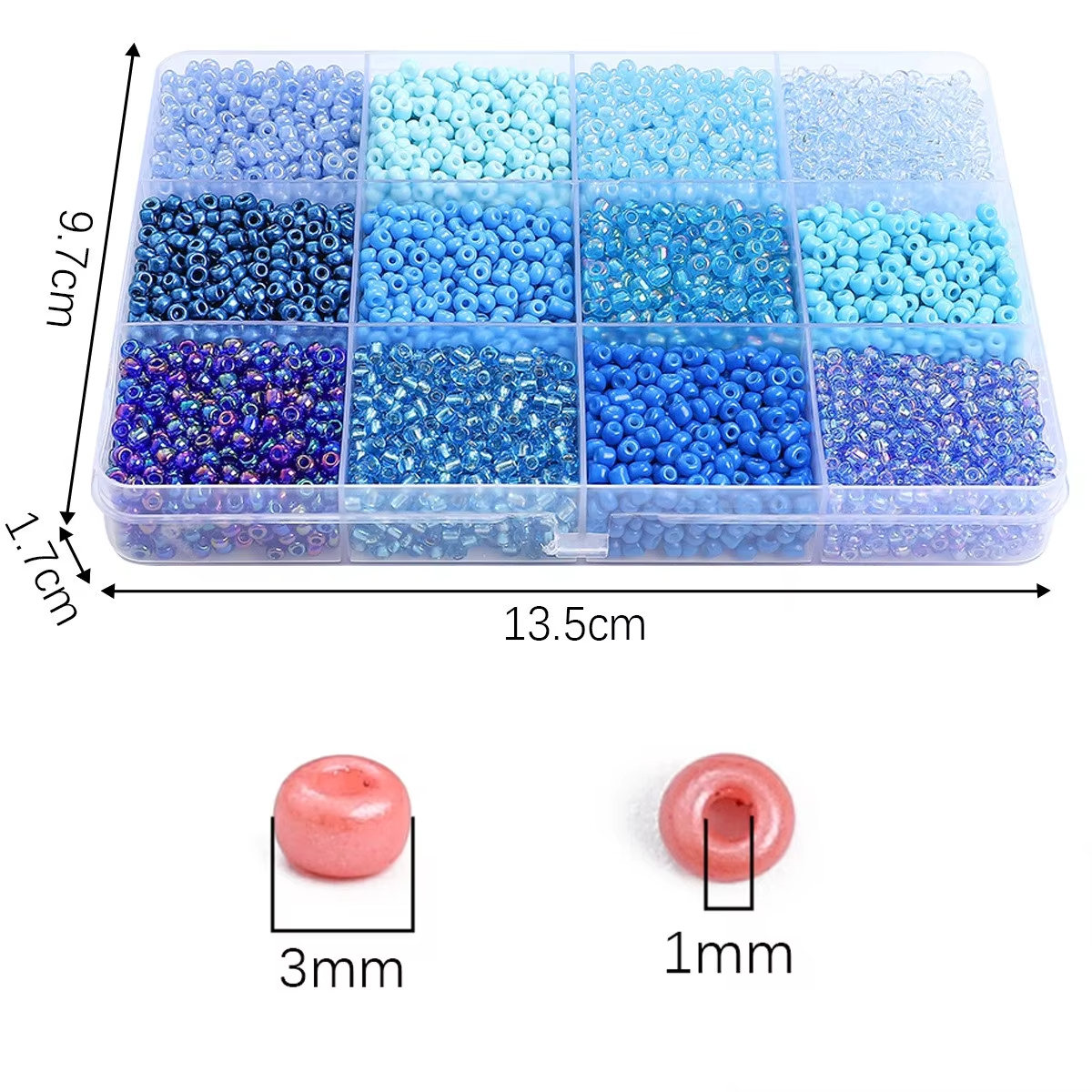 3600pcs 3mm Glass Seed Beads,  - Craft Embellishment Storage reseña y precio