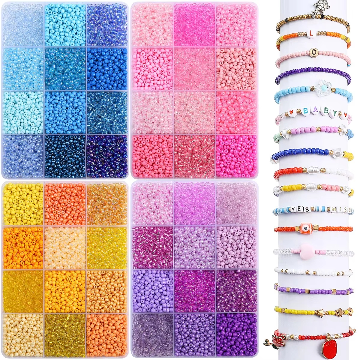 3600pcs 3mm Glass Seed Beads,  - Craft Embellishment Storage reseña y precio