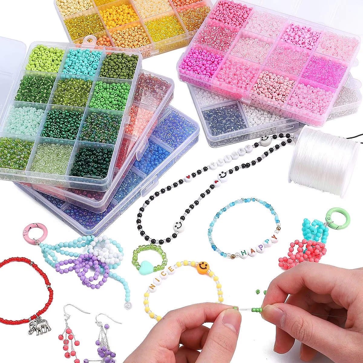 3600pcs 3mm Glass Seed Beads,  - Craft Embellishment Storage reseña y precio