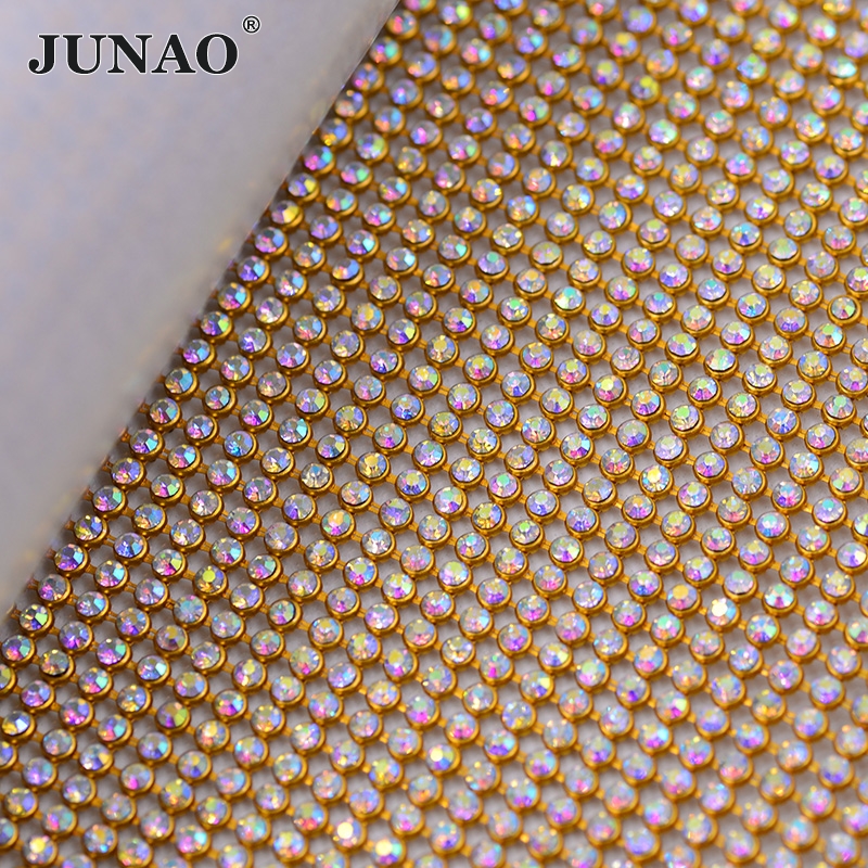 JUNAO 45*120cm Crystal AB Glas - Crystal Mesh Fabric reseña y precio