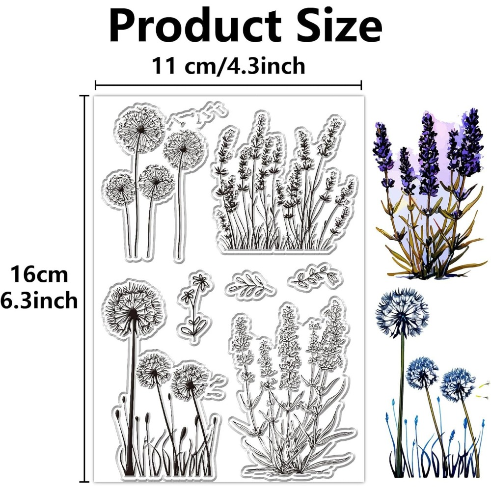 Dandelion Clear Stamps Lavende - Embellishment Crafts reseña y precio