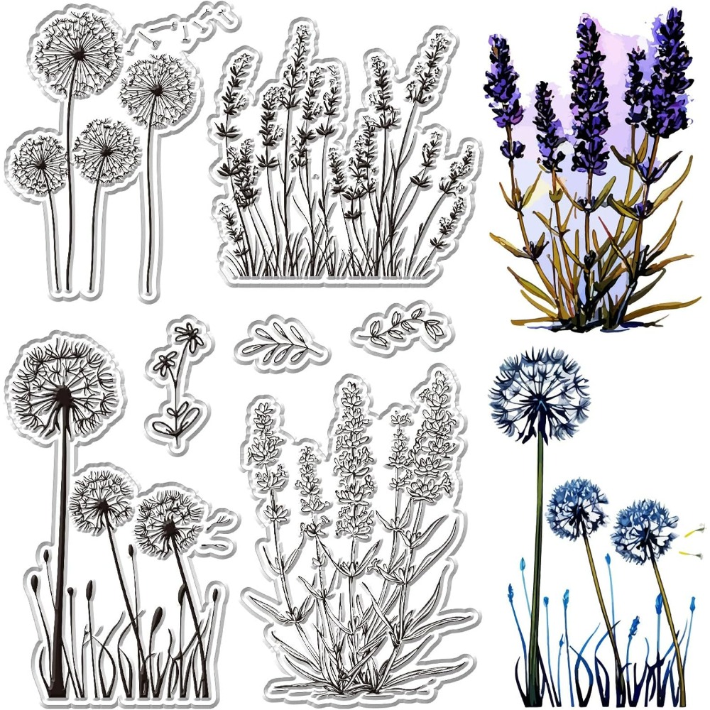 Dandelion Clear Stamps Lavende - Embellishment Crafts reseña y precio