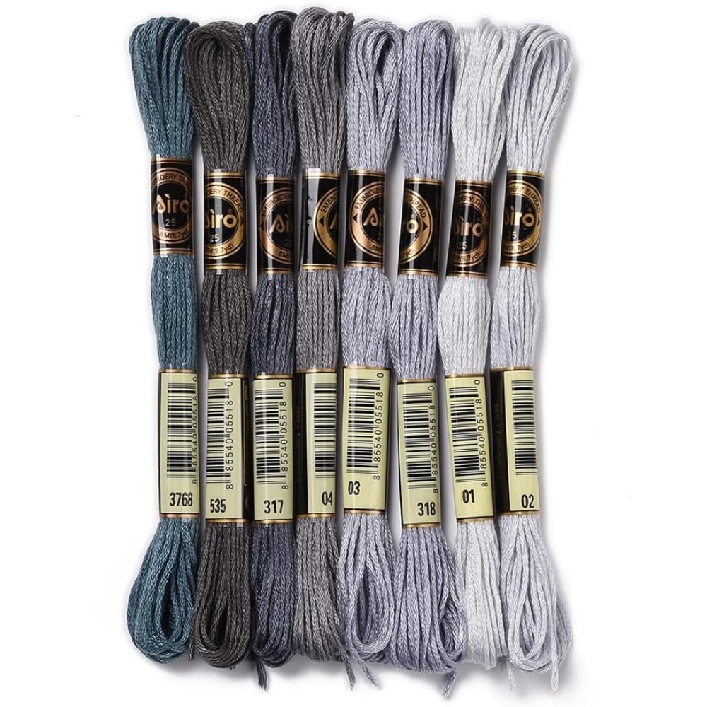8 Skeins 70 Yards Grey Friends - Embroidery Embellishments reseña y precio