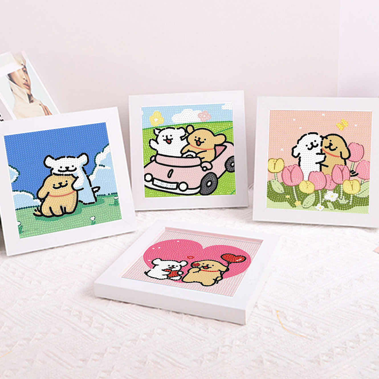 Cartoon Line Puppy Crystal Dia - Embroidery Embellishments reseña y precio
