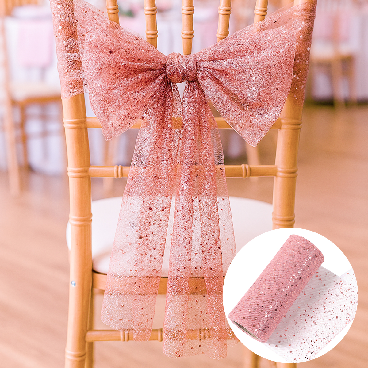 Glitter Tulle Rolls Birthday P - Organza Ribbon Spool reseña y precio