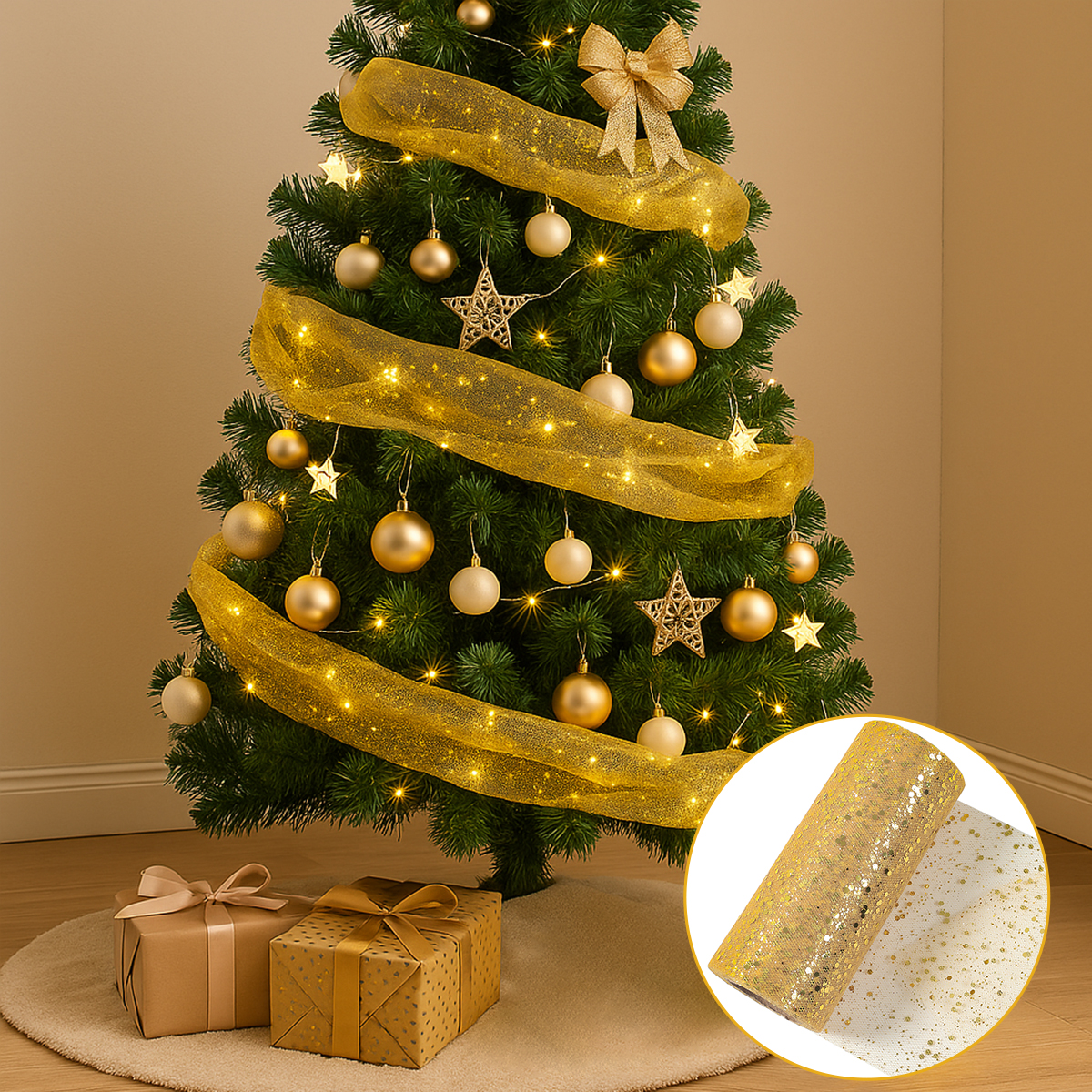 Glitter Tulle Rolls Birthday P - Organza Ribbon Spool reseña y precio