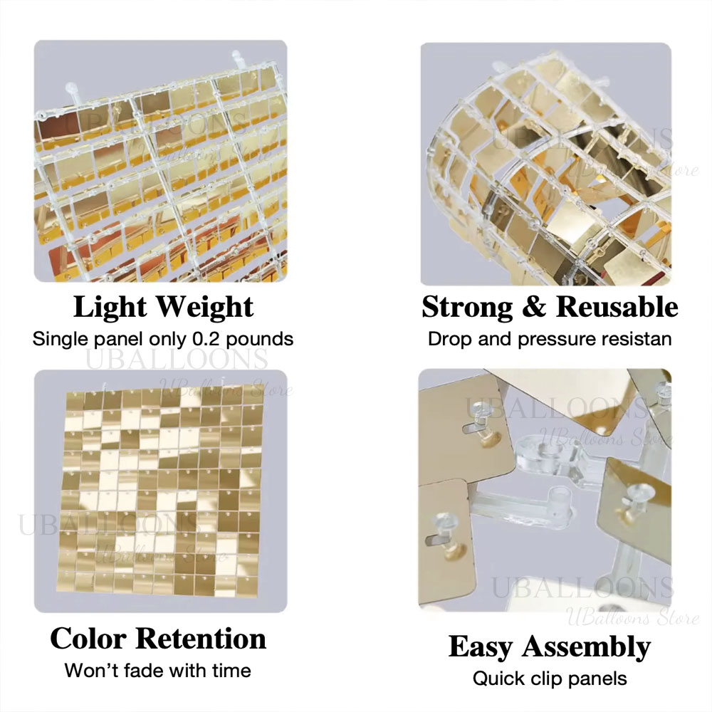 Iridescent Silver Shimmer Wall - Sequin Fabric Panel reseña y precio