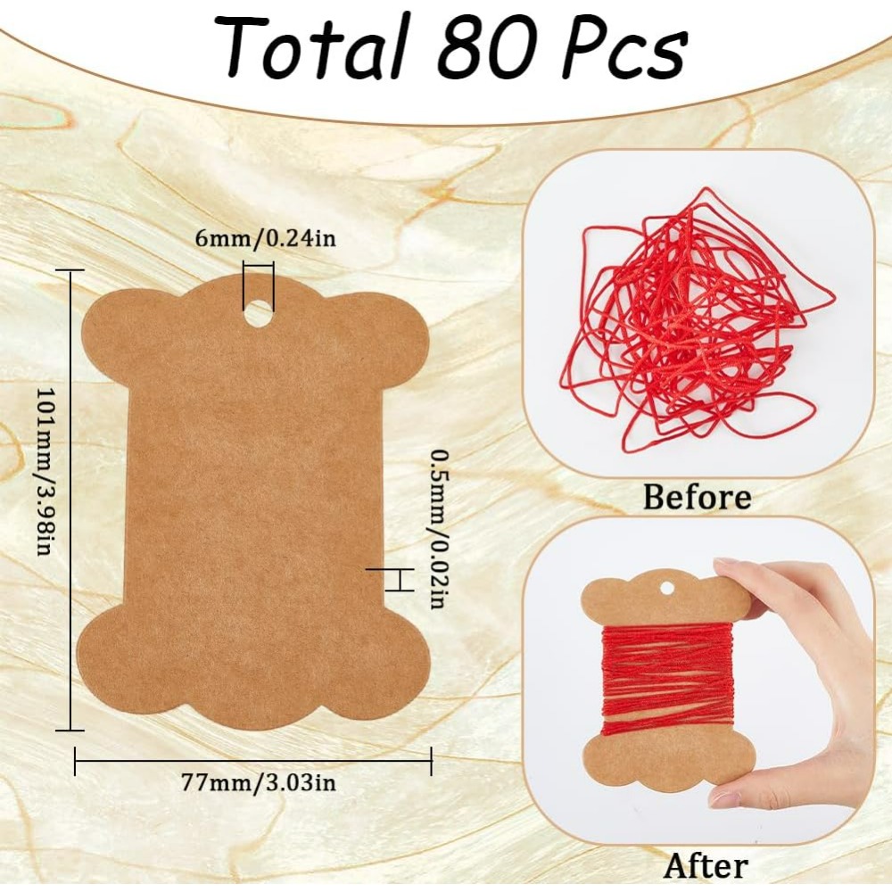 80Pcs Embroidery Thread Cardbo - Organza Ribbon Spool reseña y precio