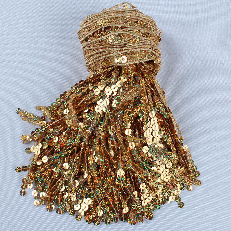 6 Meters/lot Holographic Sequi - Beaded Trim Fringe reseña y precio