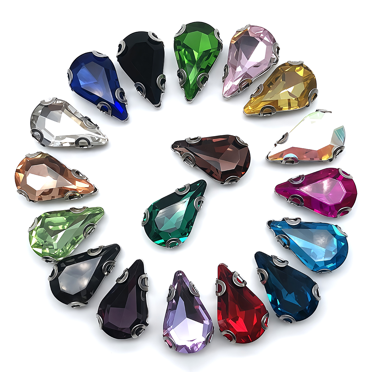 Water Drop Crystal Glass Rhine - Sew On Rhinestone reseña y precio