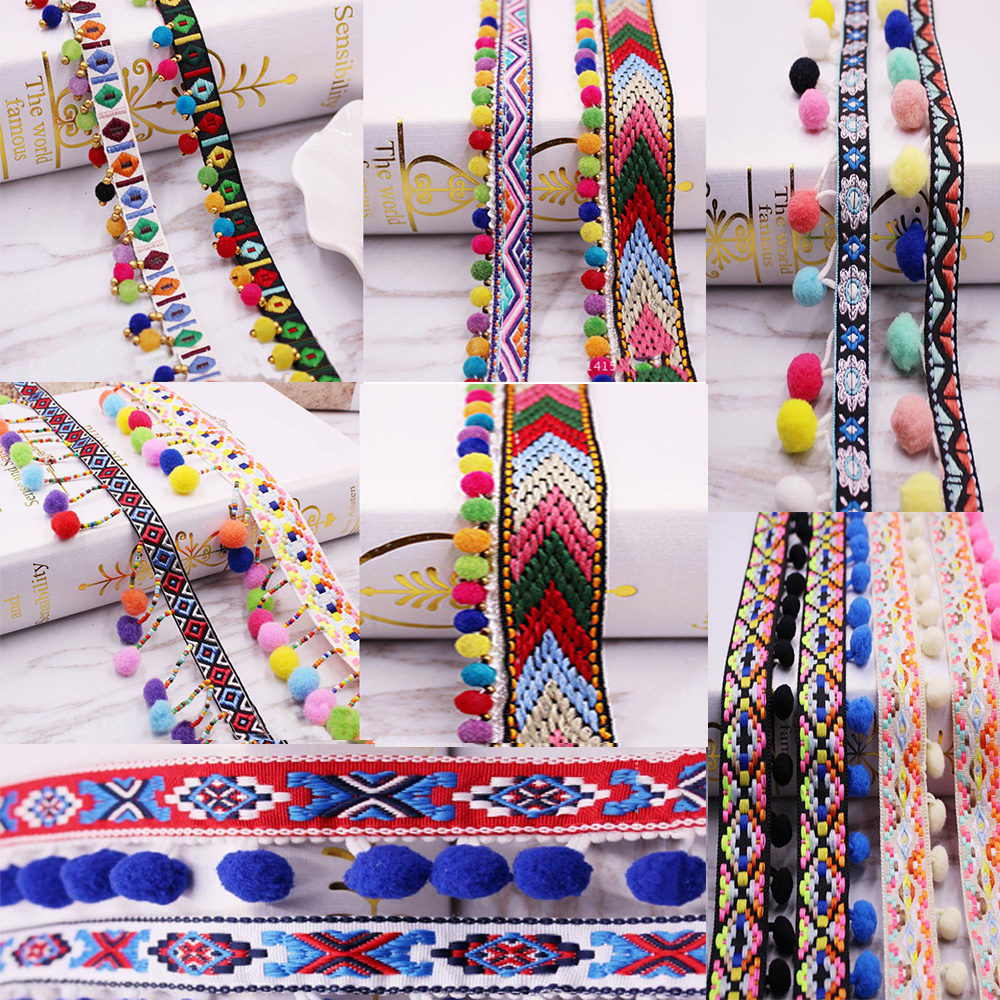 1Yards Pom Pom Trim Lace Fabri - Fringe Ribbon Sewing reseña y precio