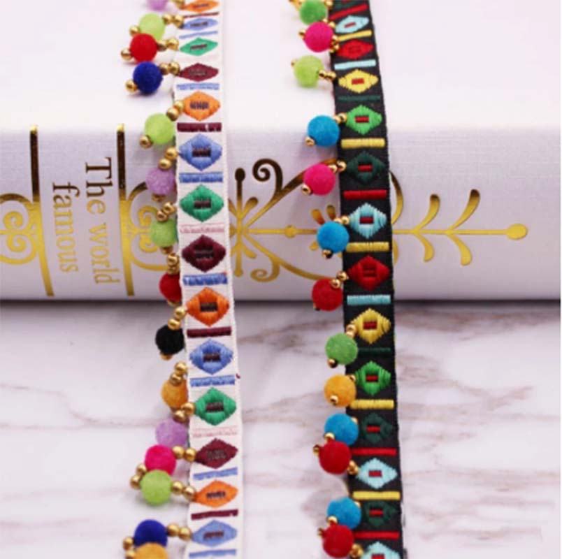 1Yards Pom Pom Trim Lace Fabri - Fringe Ribbon Sewing reseña y precio