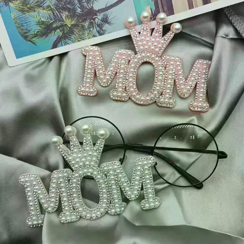 1PC Pearl Crown Mom Letter Pat - Sew On Rhinestone reseña y precio