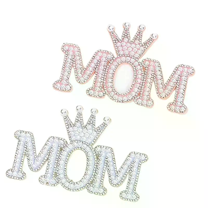 1PC Pearl Crown Mom Letter Pat - Sew On Rhinestone reseña y precio