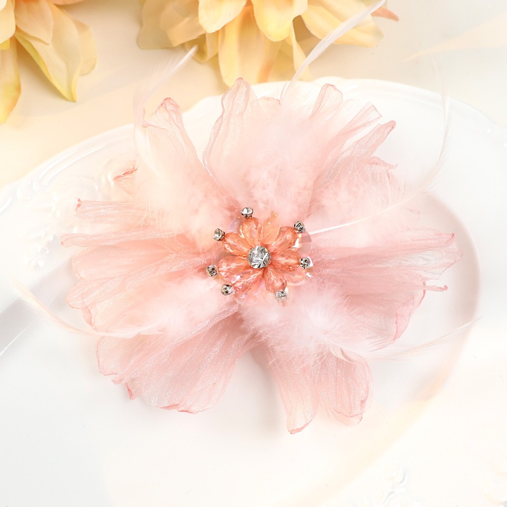 Handmade Mesh Feather Flower B - Crystal Mesh Fabric reseña y precio