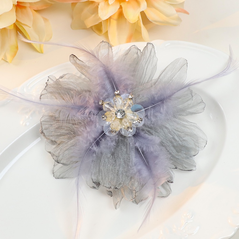 Handmade Mesh Feather Flower B - Crystal Mesh Fabric reseña y precio