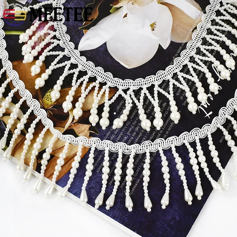 1/2Yards Pearl Beaded Tassel F - Fringe Ribbon Sewing reseña y precio