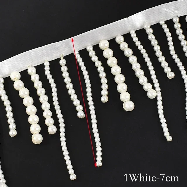 1/2Yards Pearl Beaded Tassel F - Fringe Ribbon Sewing reseña y precio