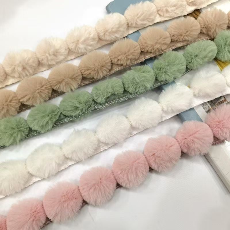 3cm Faux Rabbit Fur Pom Pom Ba - Fringe Ribbon Sewing reseña y precio