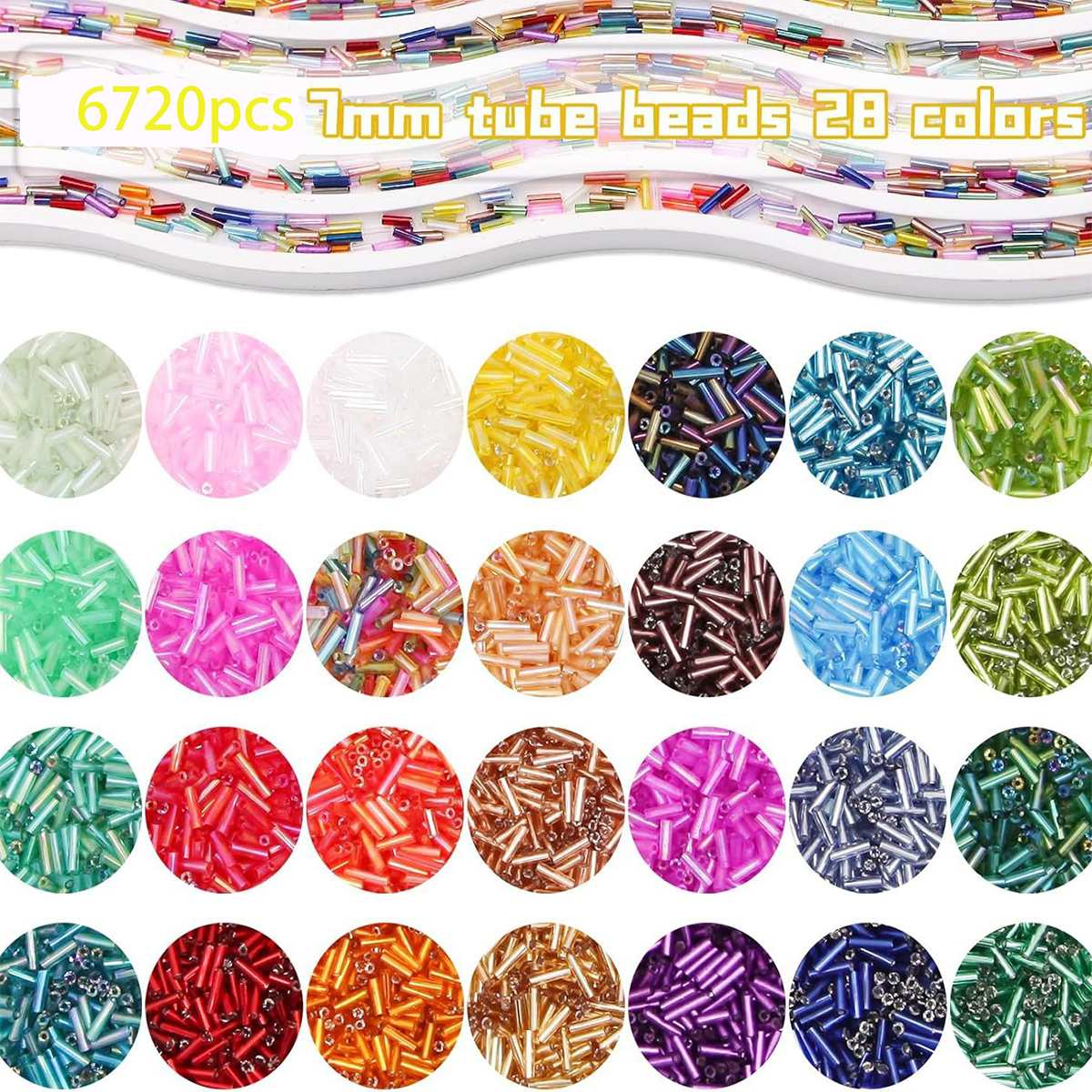 About 6720Pcs/Box 7mm 28 Color - Craft Embellishment Storage reseña y precio