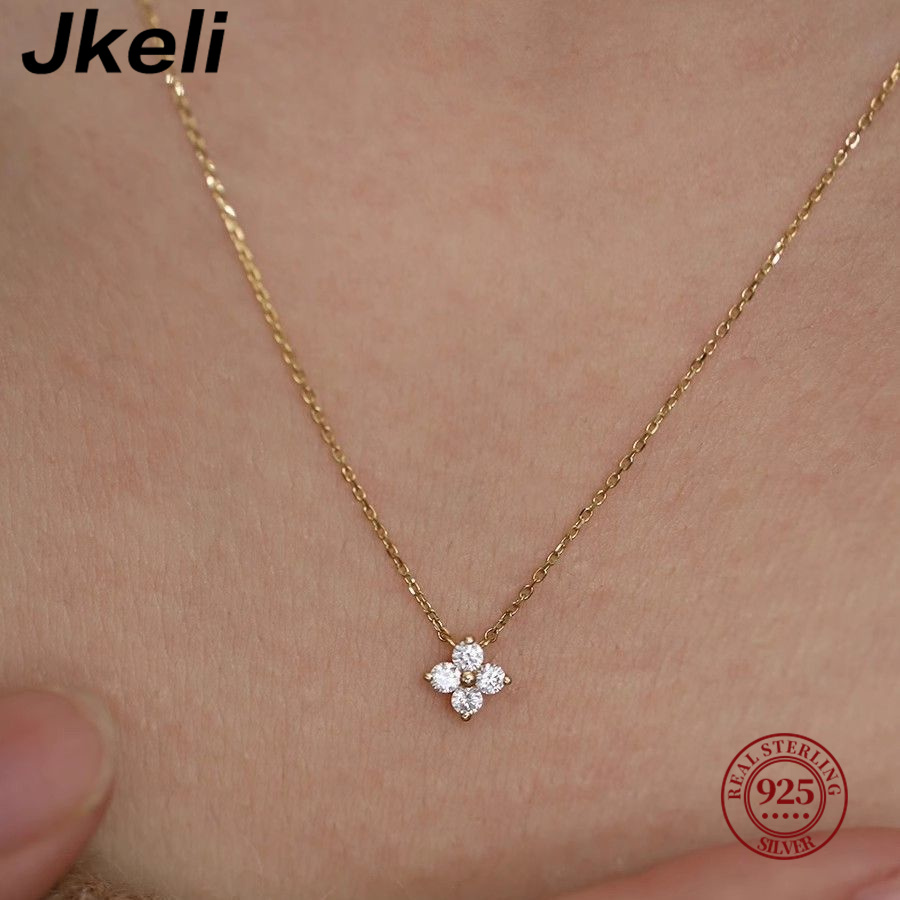 Jkeli 925 sterling silver plat - Pearl Trim Chain reseña y precio