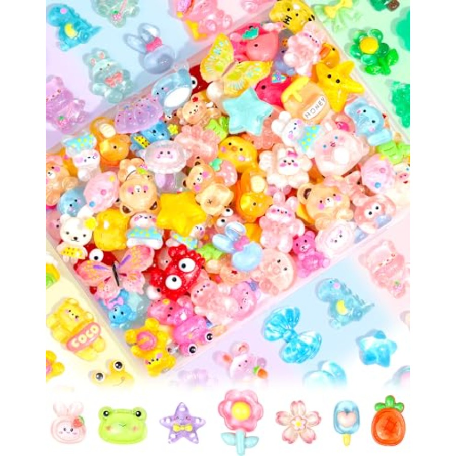 100PCS Cute Slime Charms Bulk  - Easter Craft Embellishment Set reseña y precio