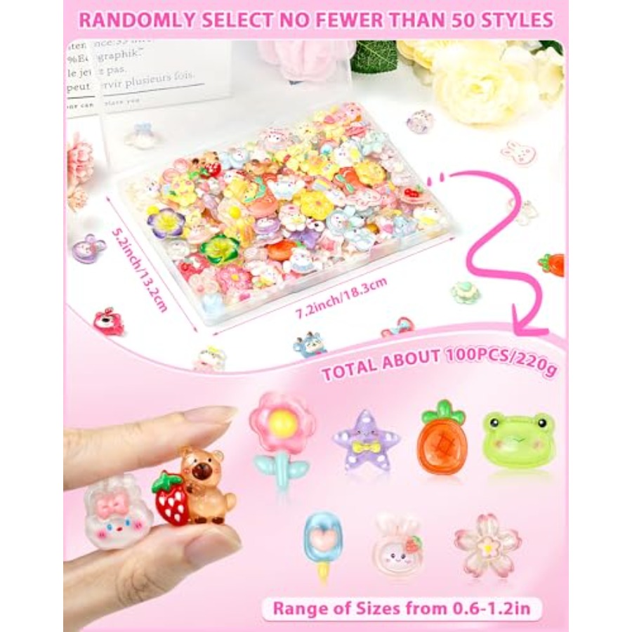 100PCS Cute Slime Charms Bulk  - Easter Craft Embellishment Set reseña y precio