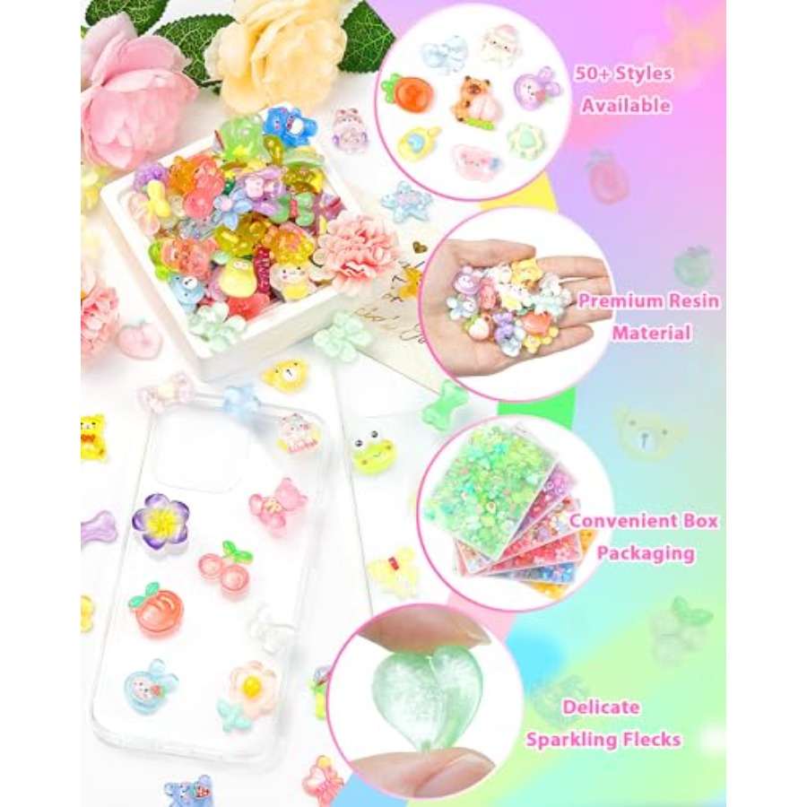 100PCS Cute Slime Charms Bulk  - Easter Craft Embellishment Set reseña y precio