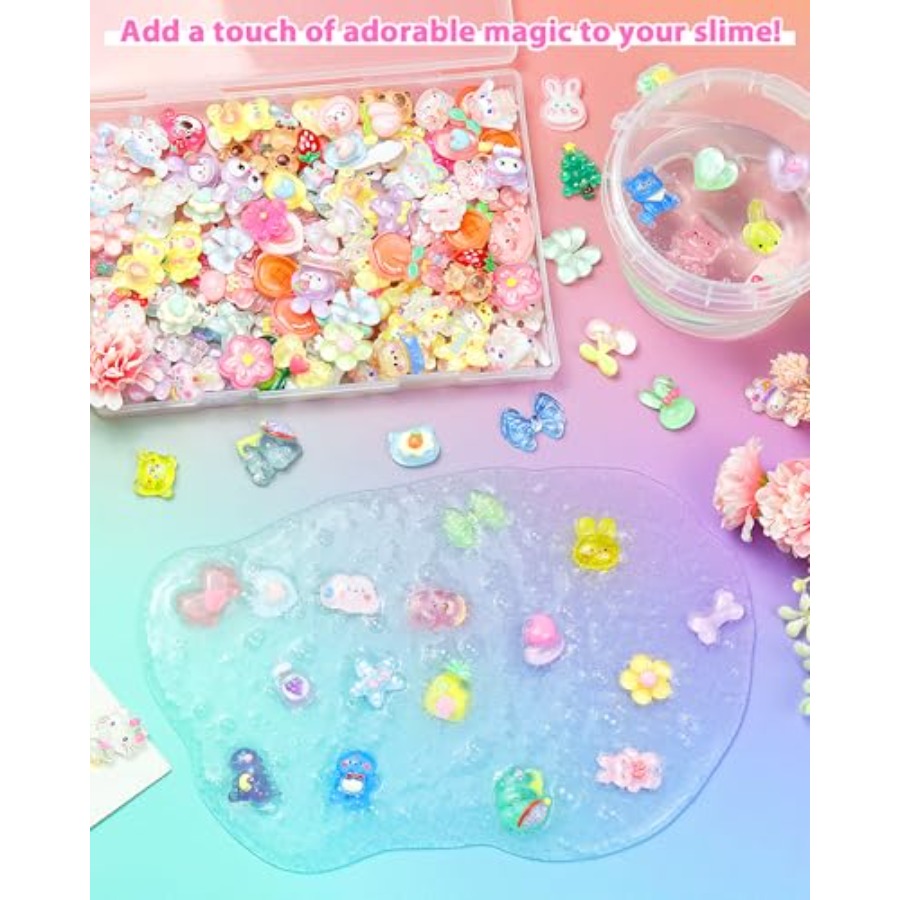 100PCS Cute Slime Charms Bulk  - Easter Craft Embellishment Set reseña y precio
