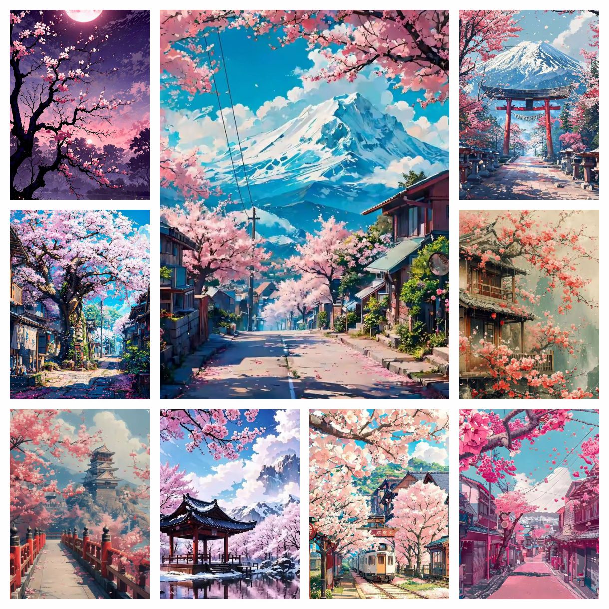 1PC frameless Japanese Cherry  - Embroidery Embellishments reseña y precio