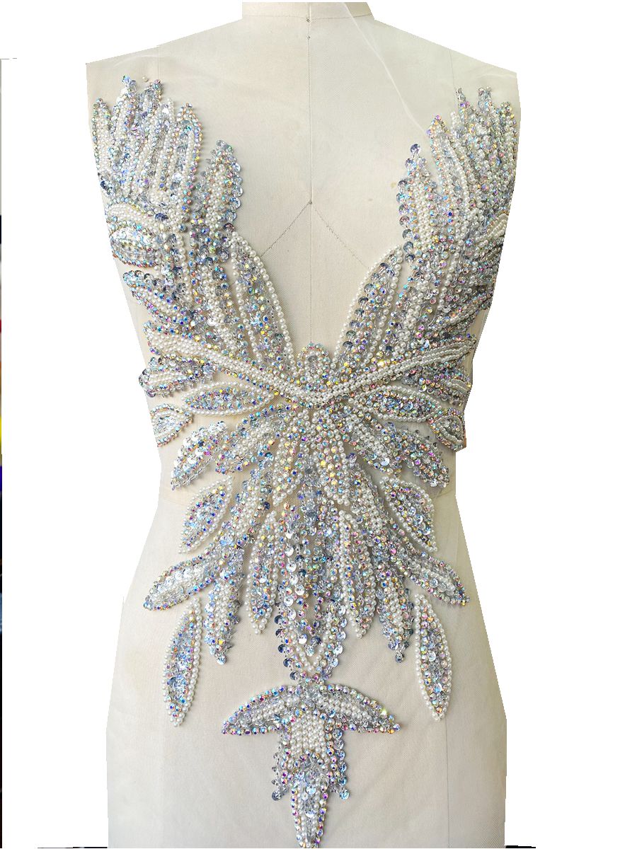 Luxury Beading Mesh Pearls Cry - Crystal Mesh Fabric reseña y precio