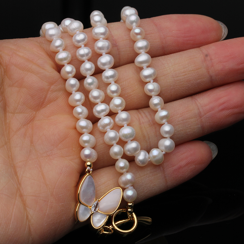 Real Freshwater Natural Pearl  - Pearl Trim Chain reseña y precio