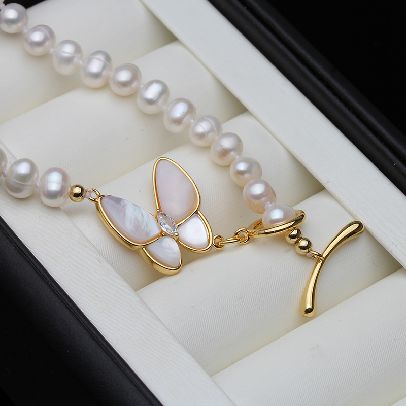Real Freshwater Natural Pearl  - Pearl Trim Chain reseña y precio