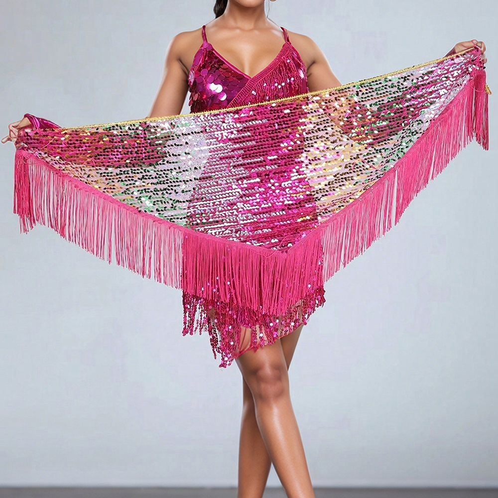 Women's Sequins Belly Dance Hi - Tassel Fringe Trim reseña y precio