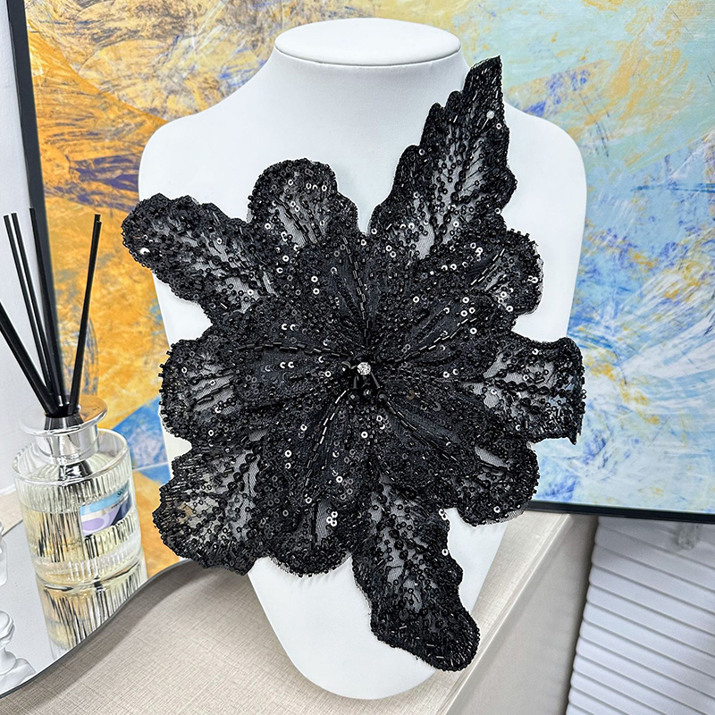 White Lace Sequin Beaded Flowe - Applique Patch Flower reseña y precio