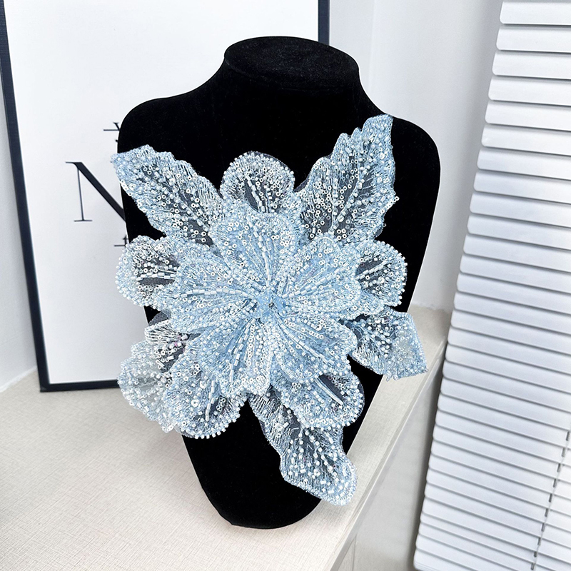 White Lace Sequin Beaded Flowe - Applique Patch Flower reseña y precio