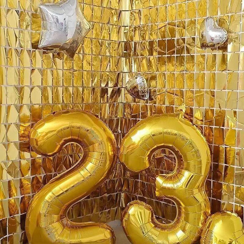 1Pc Luxury Square Sequin Backd - Sequin Fabric Panel reseña y precio