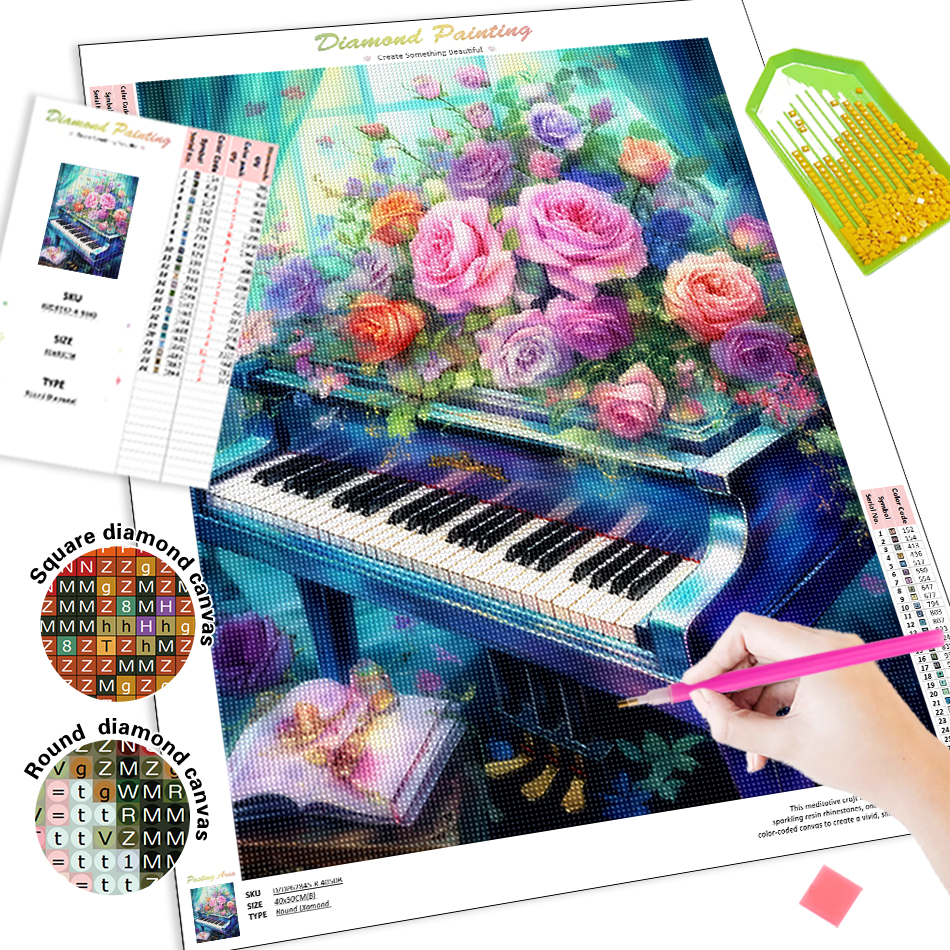 1pc frameless  Diamond Paintin - Embroidery Embellishments reseña y precio