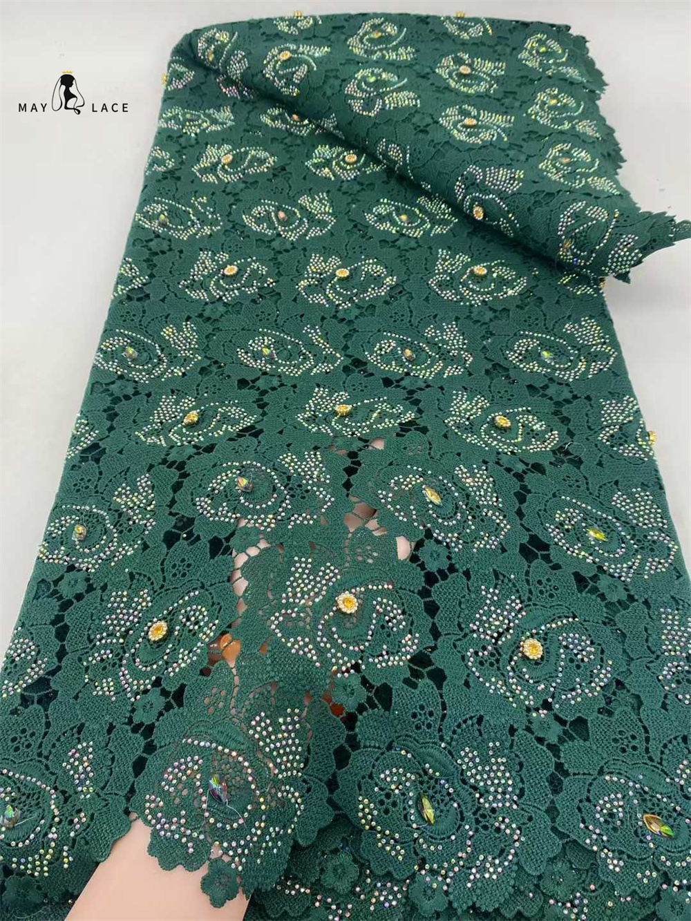 Latest Cord Guipure Lace Fabri - Crystal Mesh Fabric reseña y precio