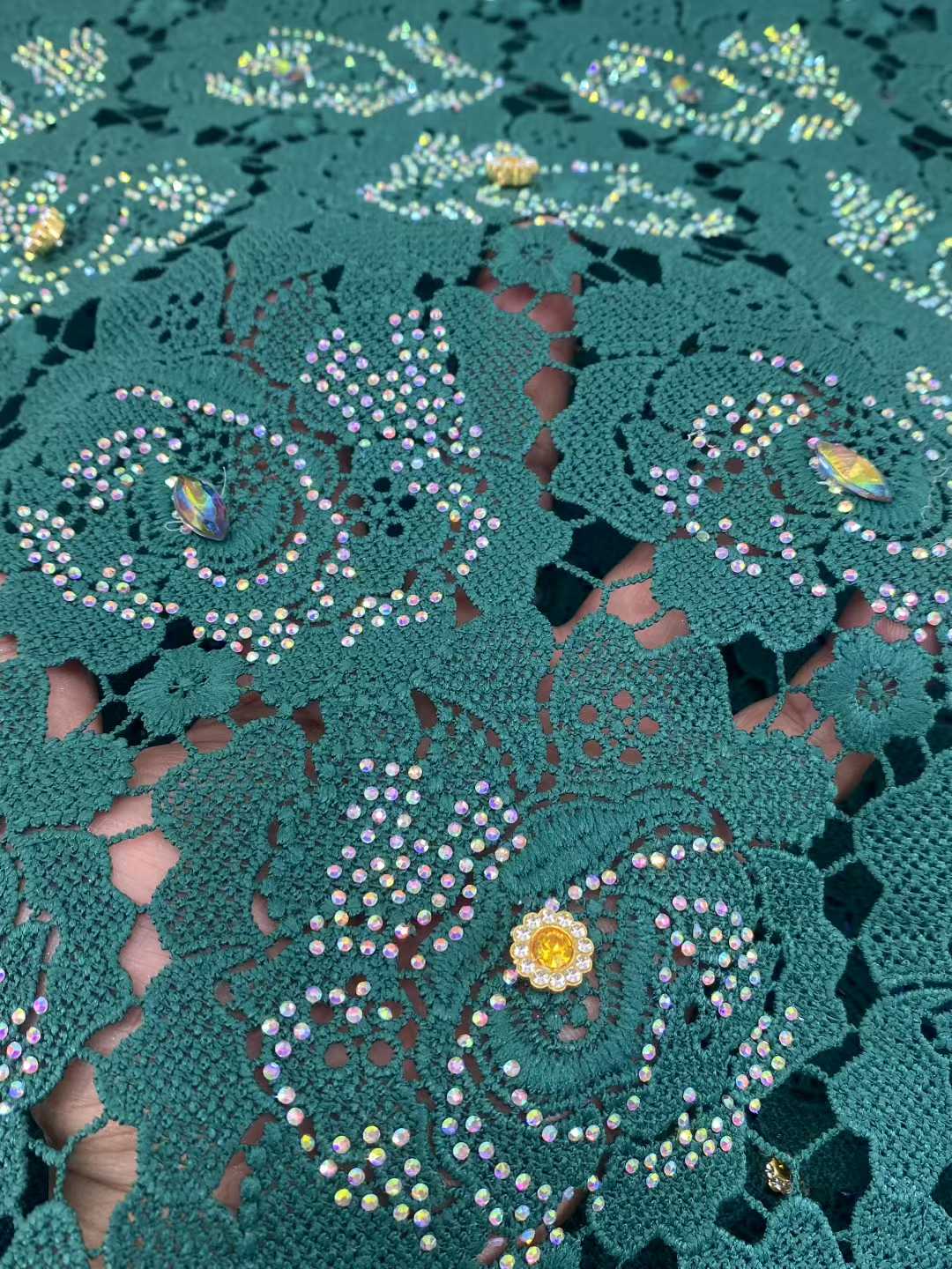 Latest Cord Guipure Lace Fabri - Crystal Mesh Fabric reseña y precio